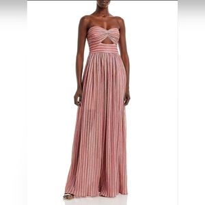 Aqua Multicolor Strapless Maxi Dress